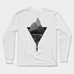 Nature Overload - Graphic Design Black And White Long Sleeve T-Shirt